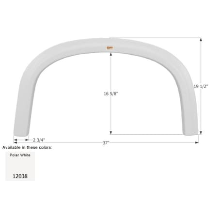 Icon Four Winds Single RV Fender Skirt, Polar White IC322437